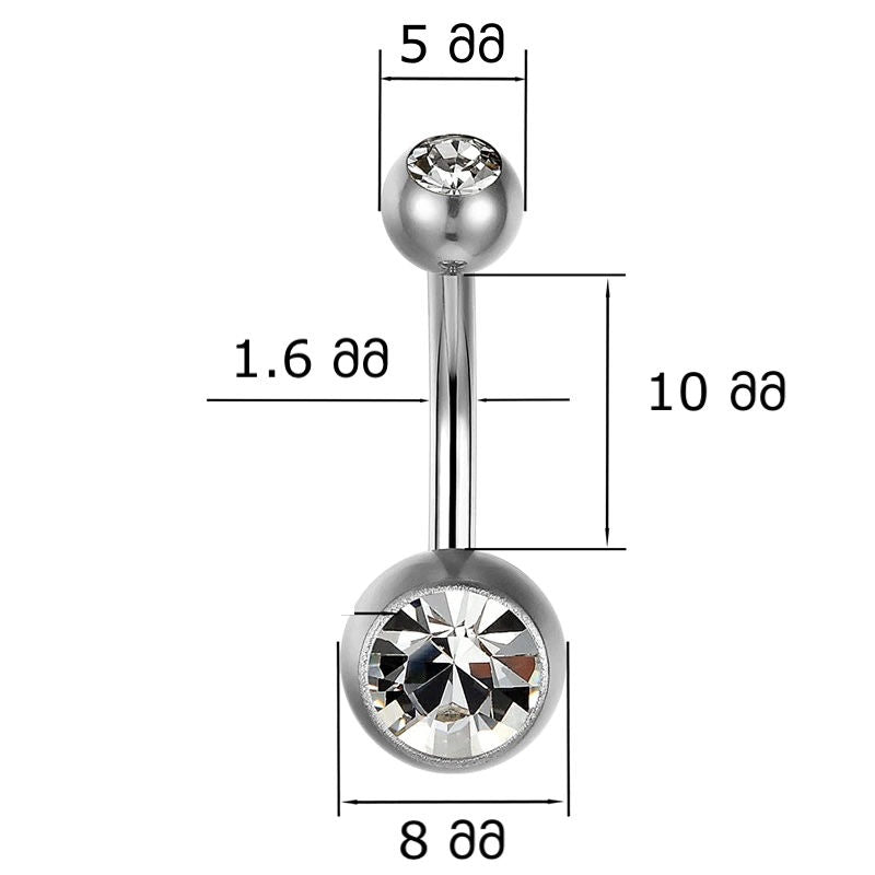 ორი ღილაკი - პირსინგი (ტიტანი)
