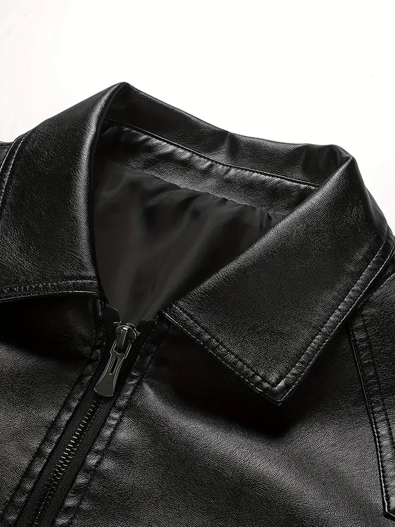 Vintage-Inspired B - ტყავის ქურთუკი