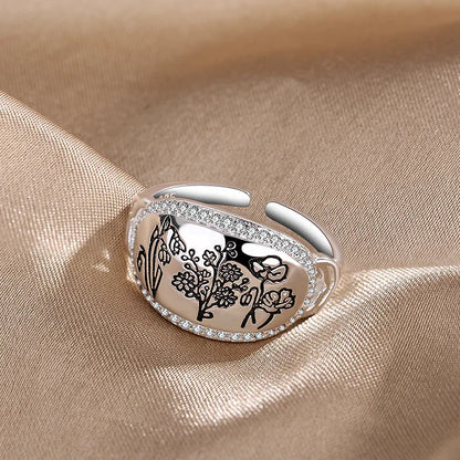 Flowers - silver ring