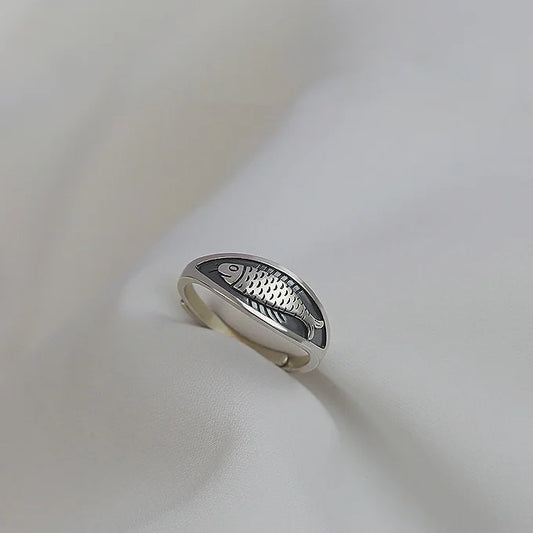 Fish - silver ring