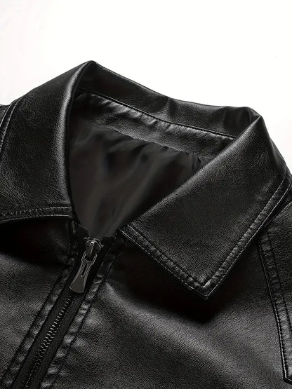 Vintage-Inspired B - ტყავის ქურთუკი